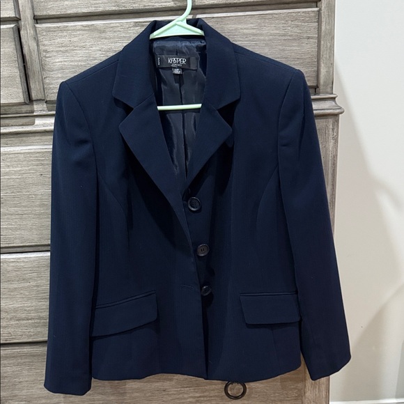 Kasper Dark Blue Blazer 10 petite - Picture 1 of 7